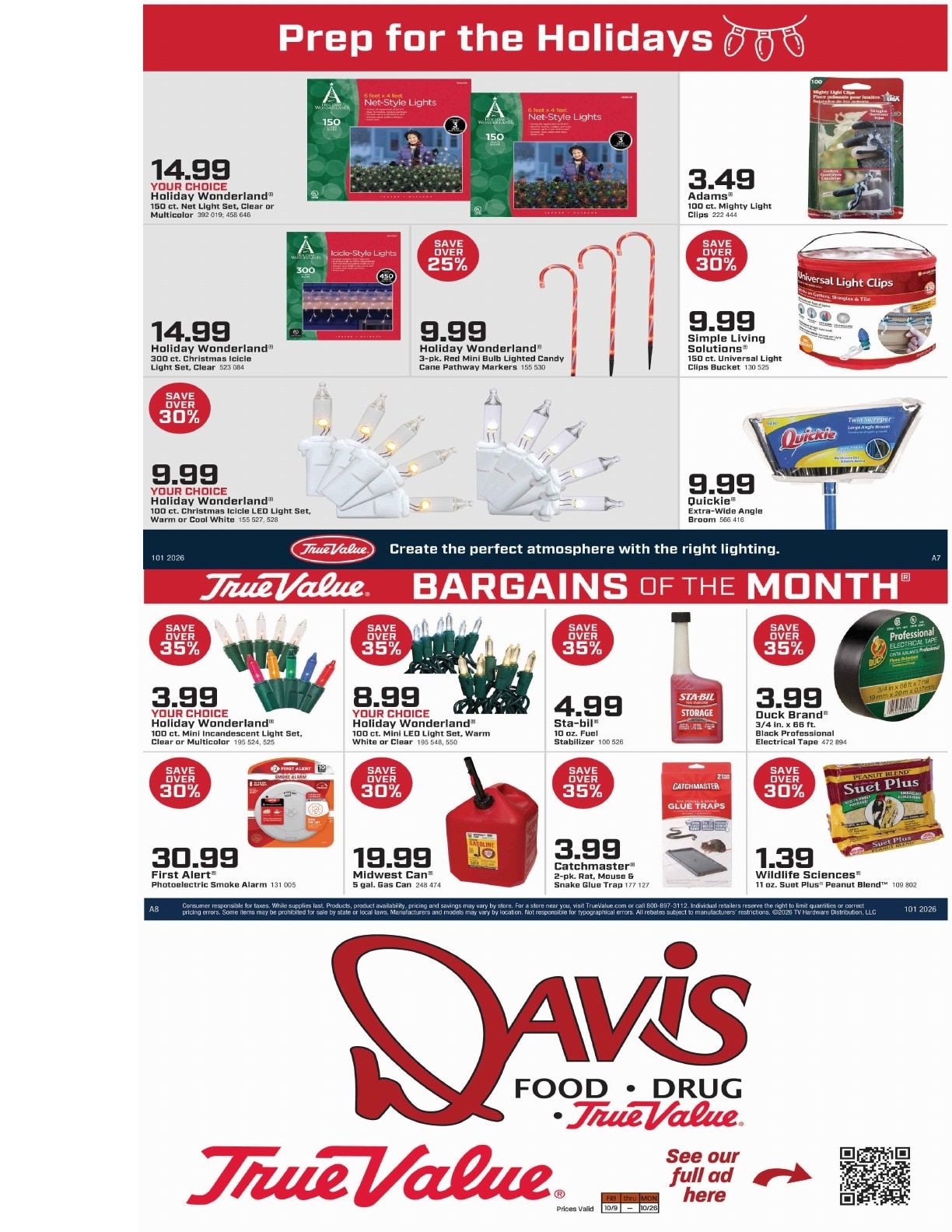 Davis Food & Drug True Value Savings Weekly Ad October 9 - 26, 2026