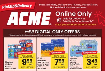 Acme Markets (Salisbury Area, MD) Bonus Online Savings Weekly Ad October 9 - 15, 2026