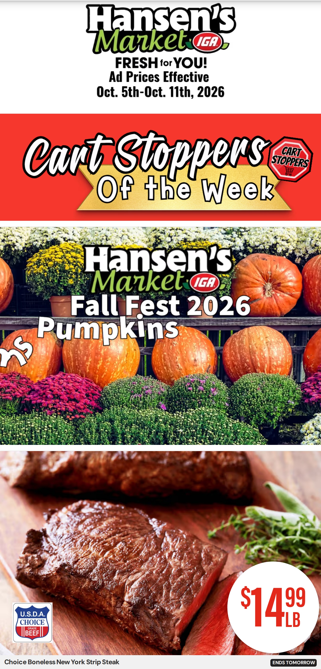 Hansen's IGA Wisconsin (East Troy, WI) Weekly Ad October 5 - 11, 2026