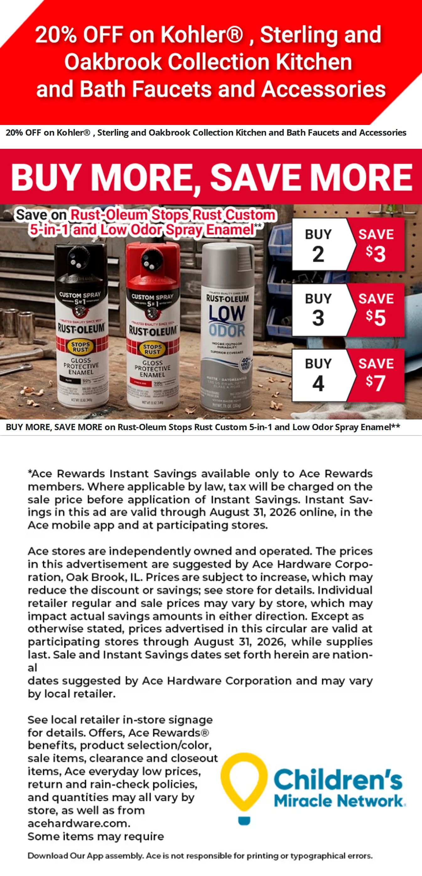 Ace Fix It (709 U.S. 31 W Bypass, Bowling Green, KY) Weekly Ad October 1 - 31, 2026