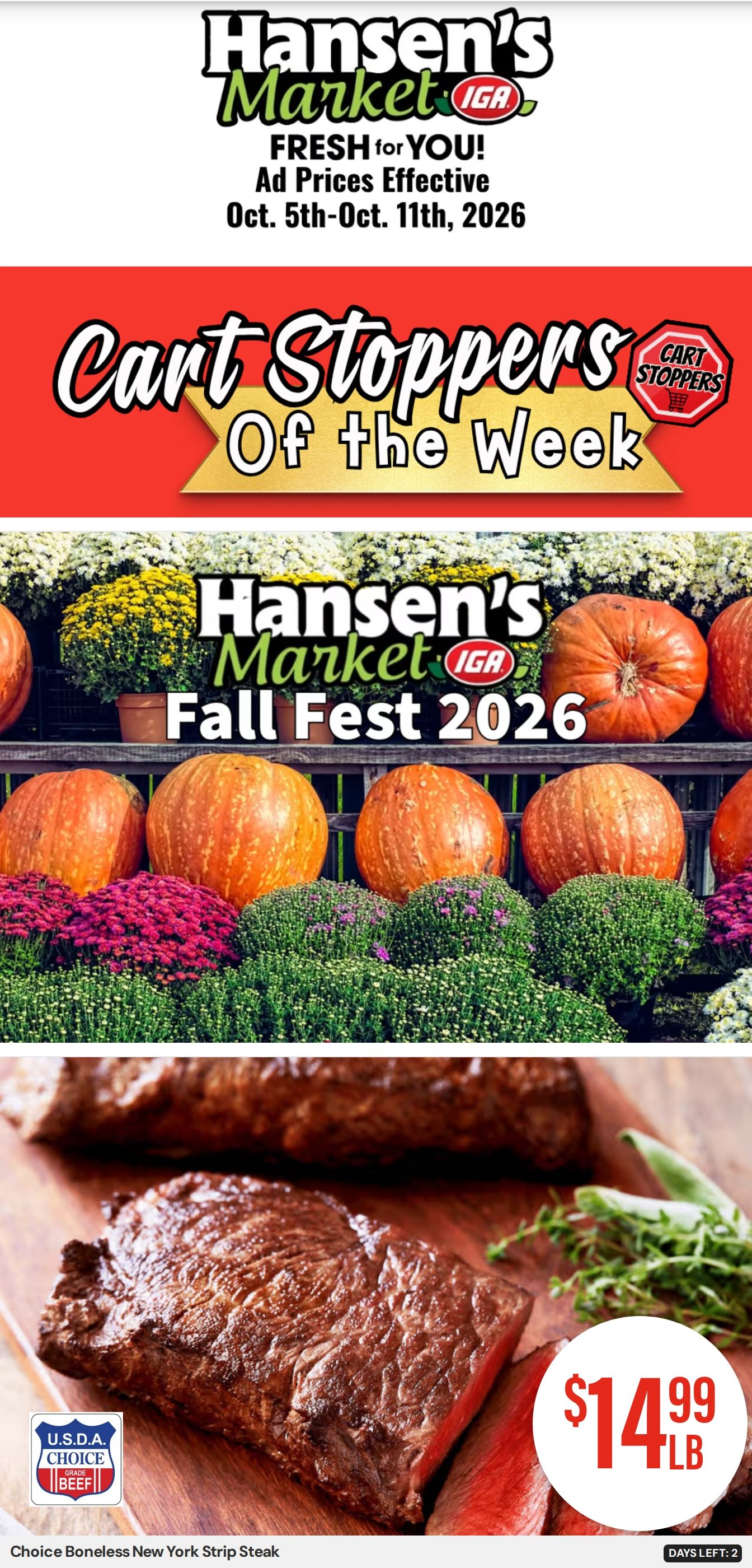 Hansen's IGA Wisconsin (Elkhorn, WI) Weekly Ad October 5 - 11, 2026