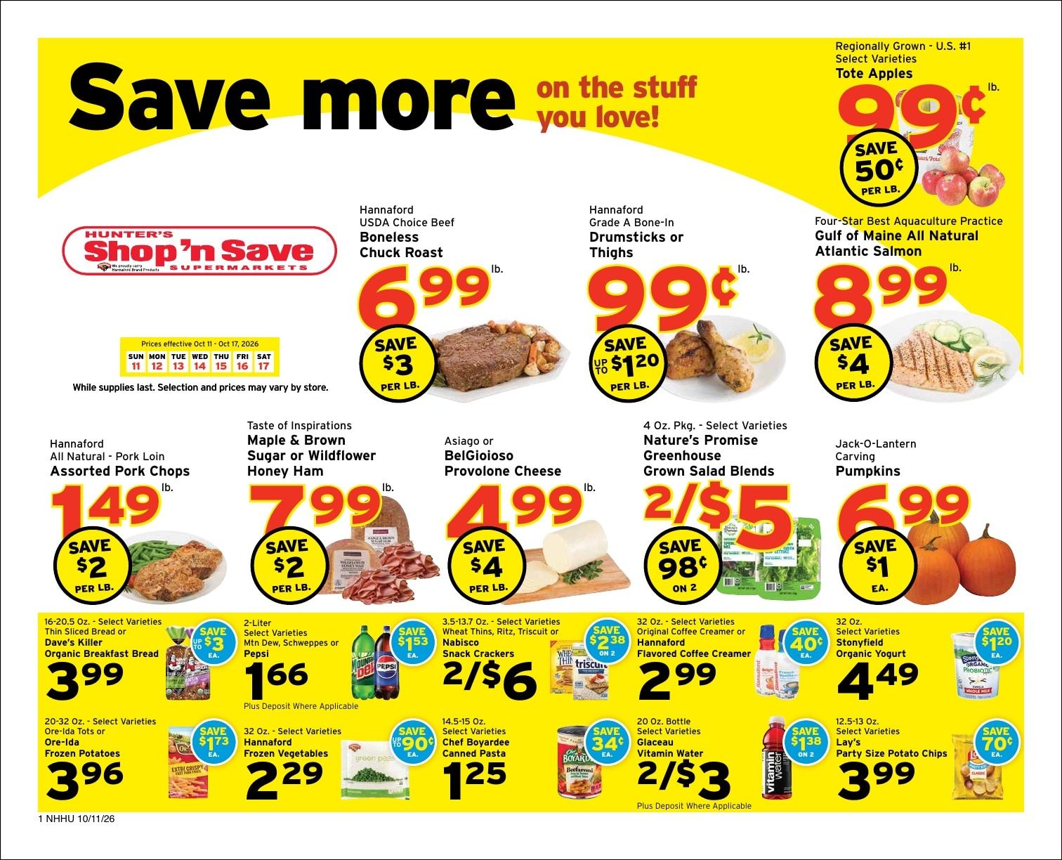 Hunter's Shop 'n Save Weekly Ad October 11 - 17, 2026