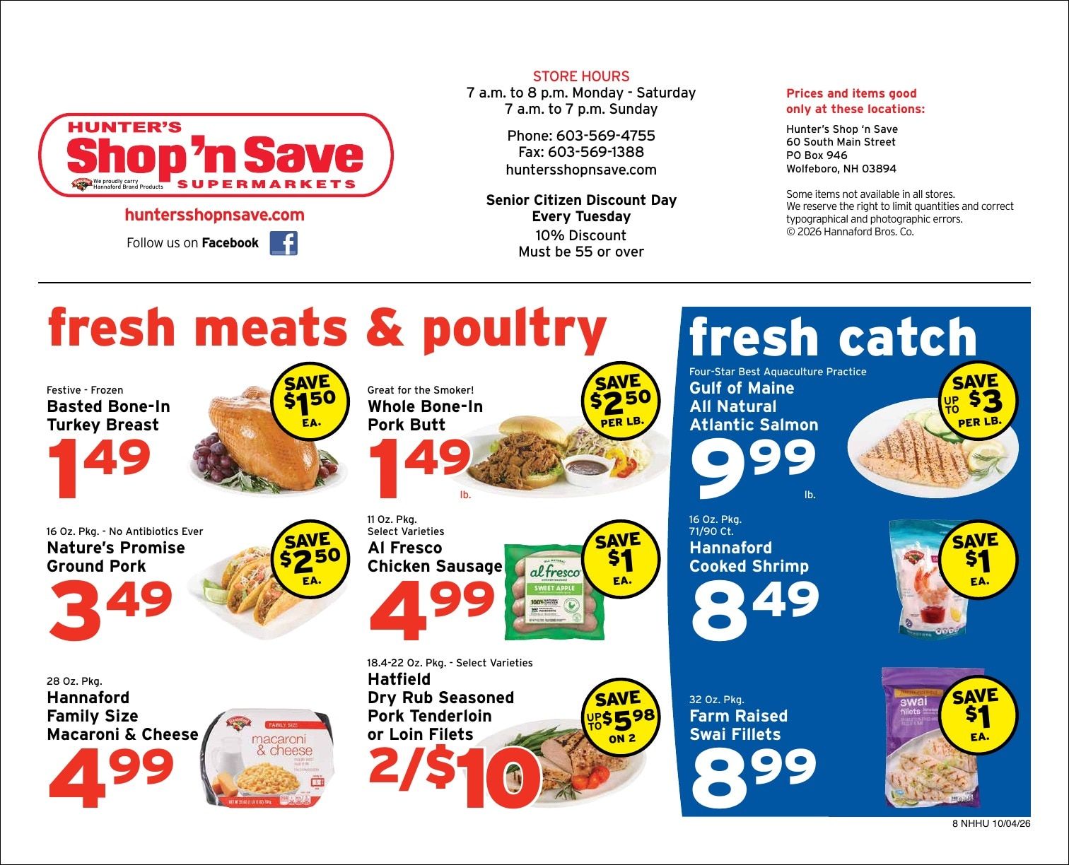 Hunter's Shop 'n Save Weekly Ad October 4 - 10, 2026