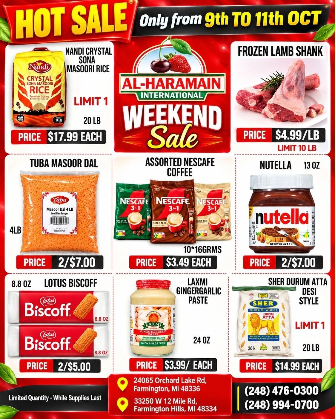 Al-Haramain International (33250 West 12 Mile Road, Farmington Hills, MI) Weekly Ad October 9 - 11, 2026