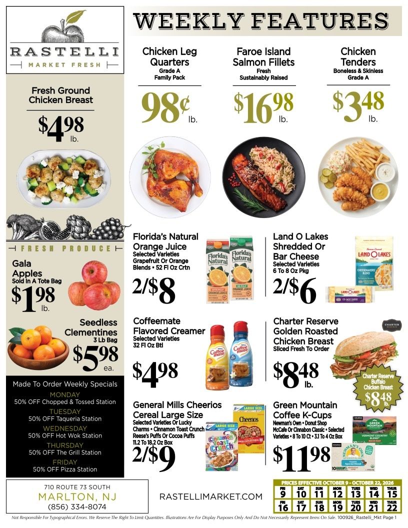 Rastelli Market Fresh Weekly Ad October 9 - 22, 2026