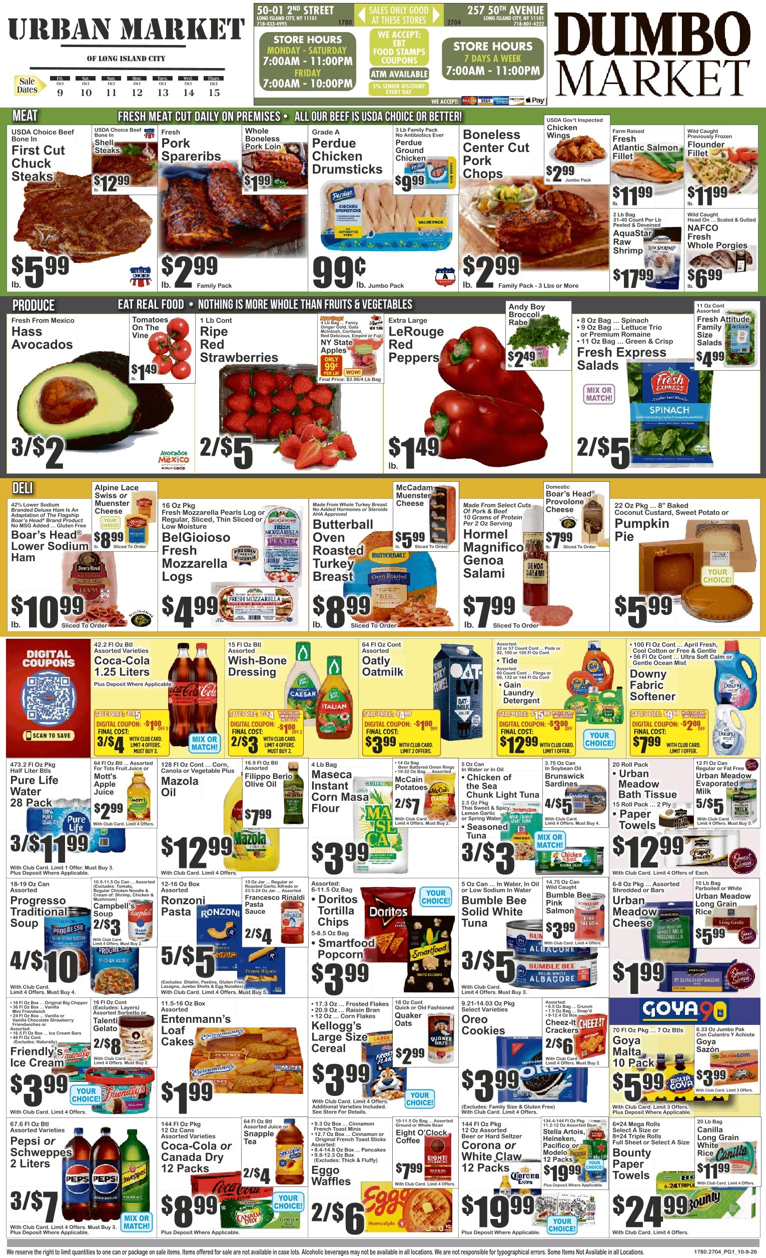 Dumbo Market (Long Island City, NY) Key Food Weekly Ad October 9 - 15, 2026