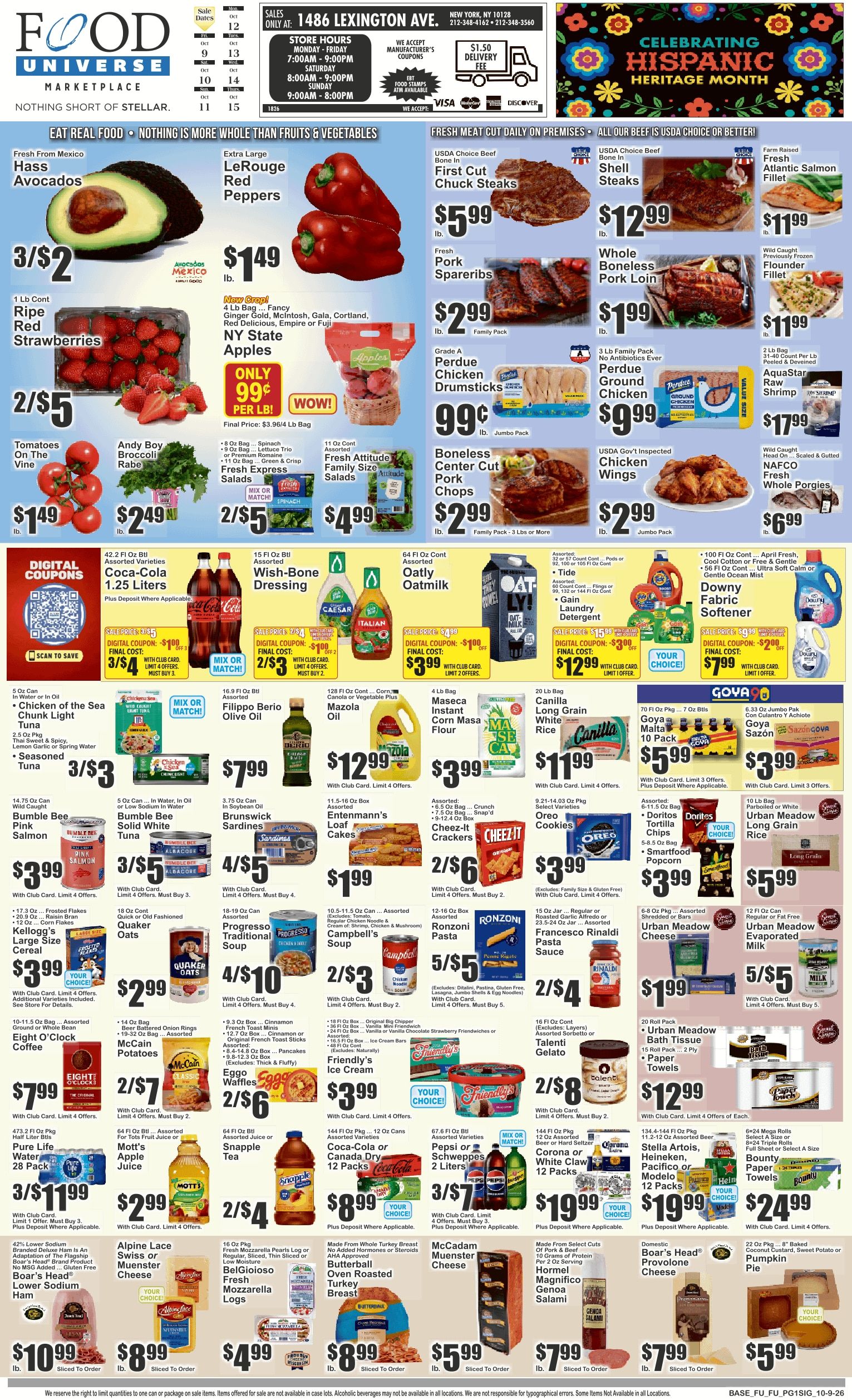 Food Universe (1486 Lexington Ave., New York, NY) Weekly Ad October 9 - 15, 2026