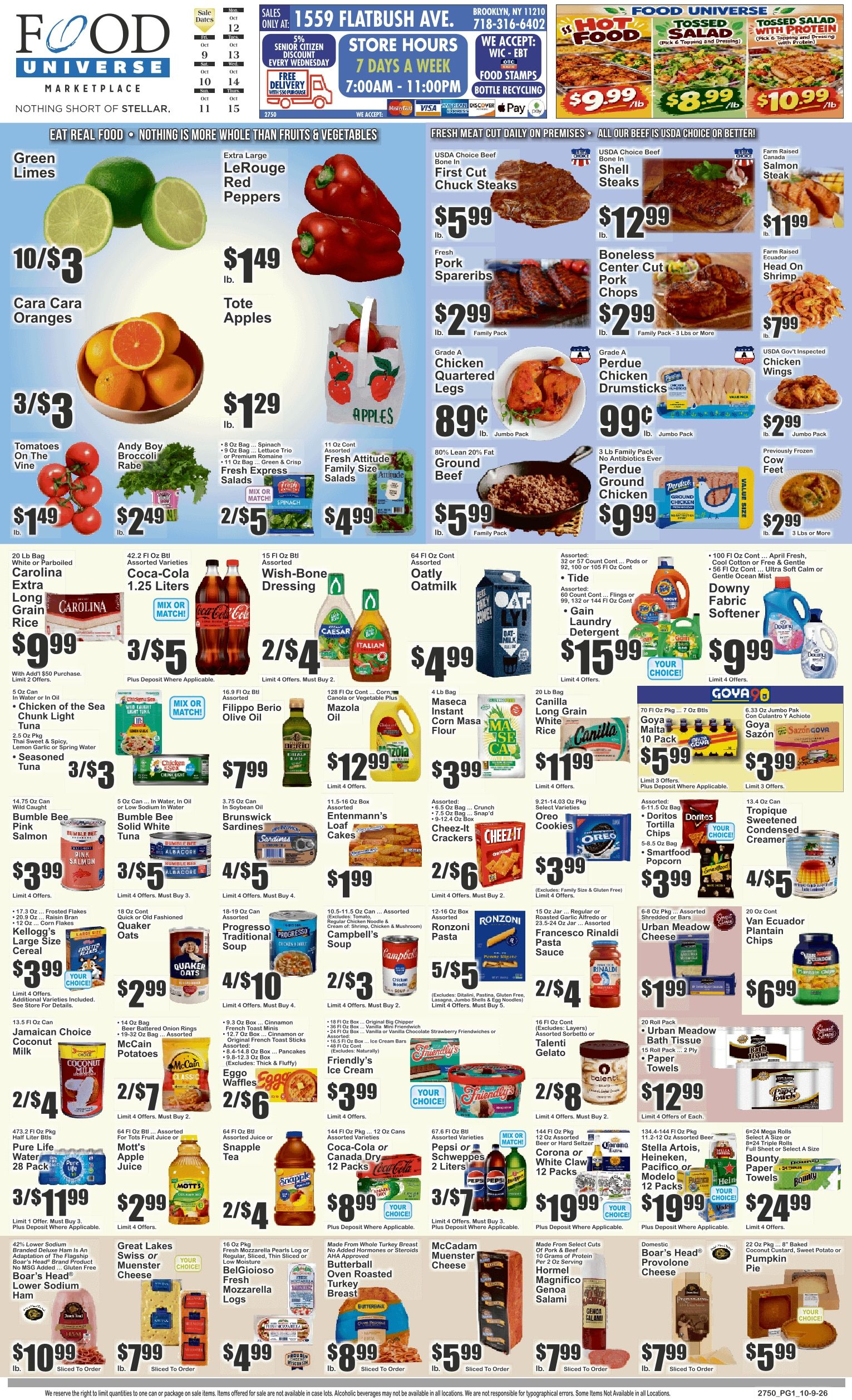 Food Universe (1559 Flatbush Avenue, Brooklyn, NY) Weekly Ad October 9 - 15, 2026