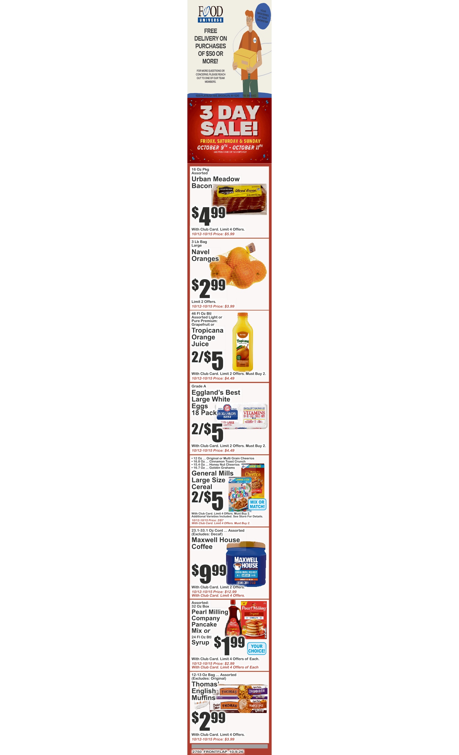 Food Universe (1559 Flatbush Avenue, Brooklyn, NY) Weekly Ad October 9 - 15, 2026