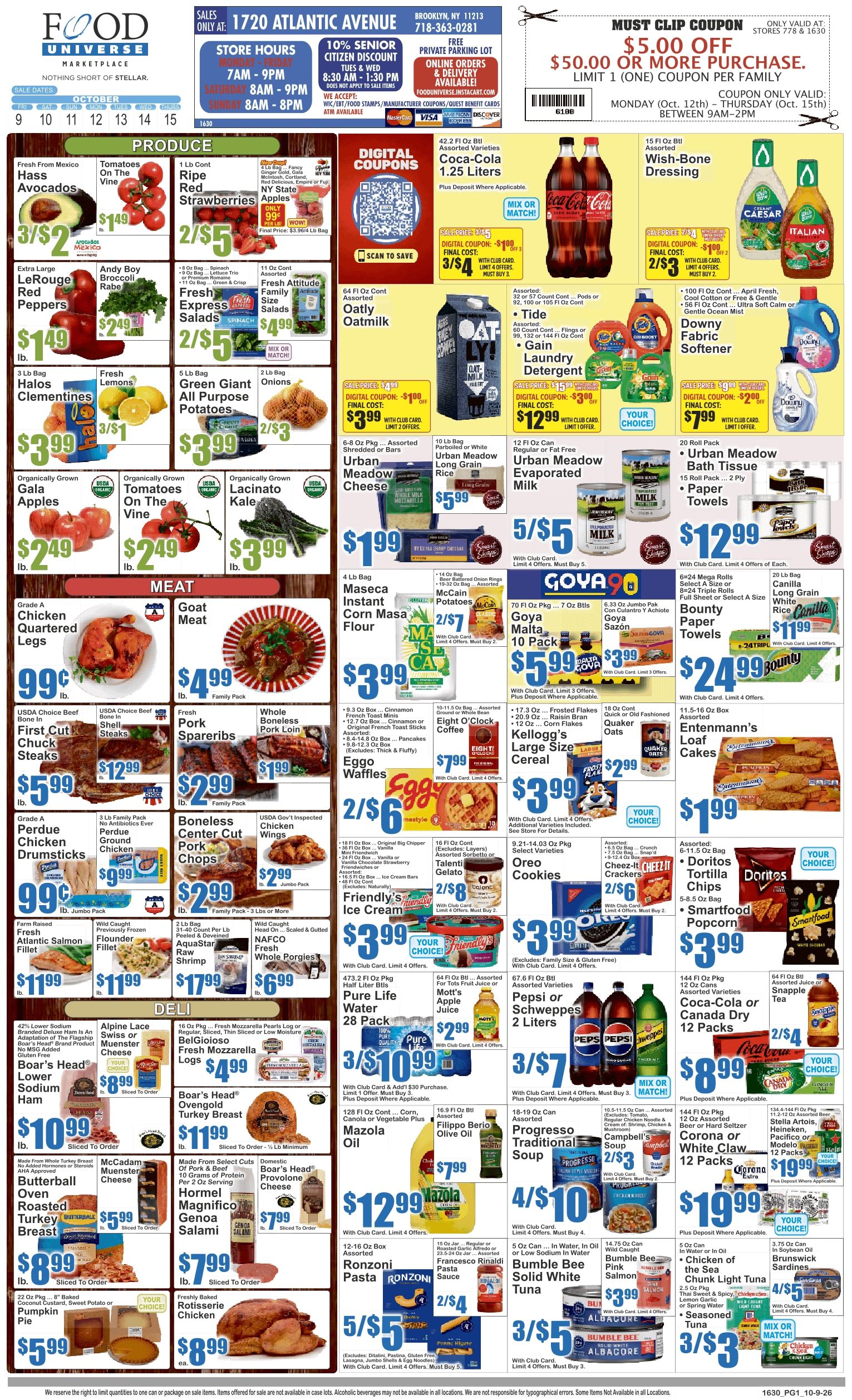Food Universe (1720 Atlantic Ave., Brooklyn, NY) Weekly Ad October 9 - 15, 2026