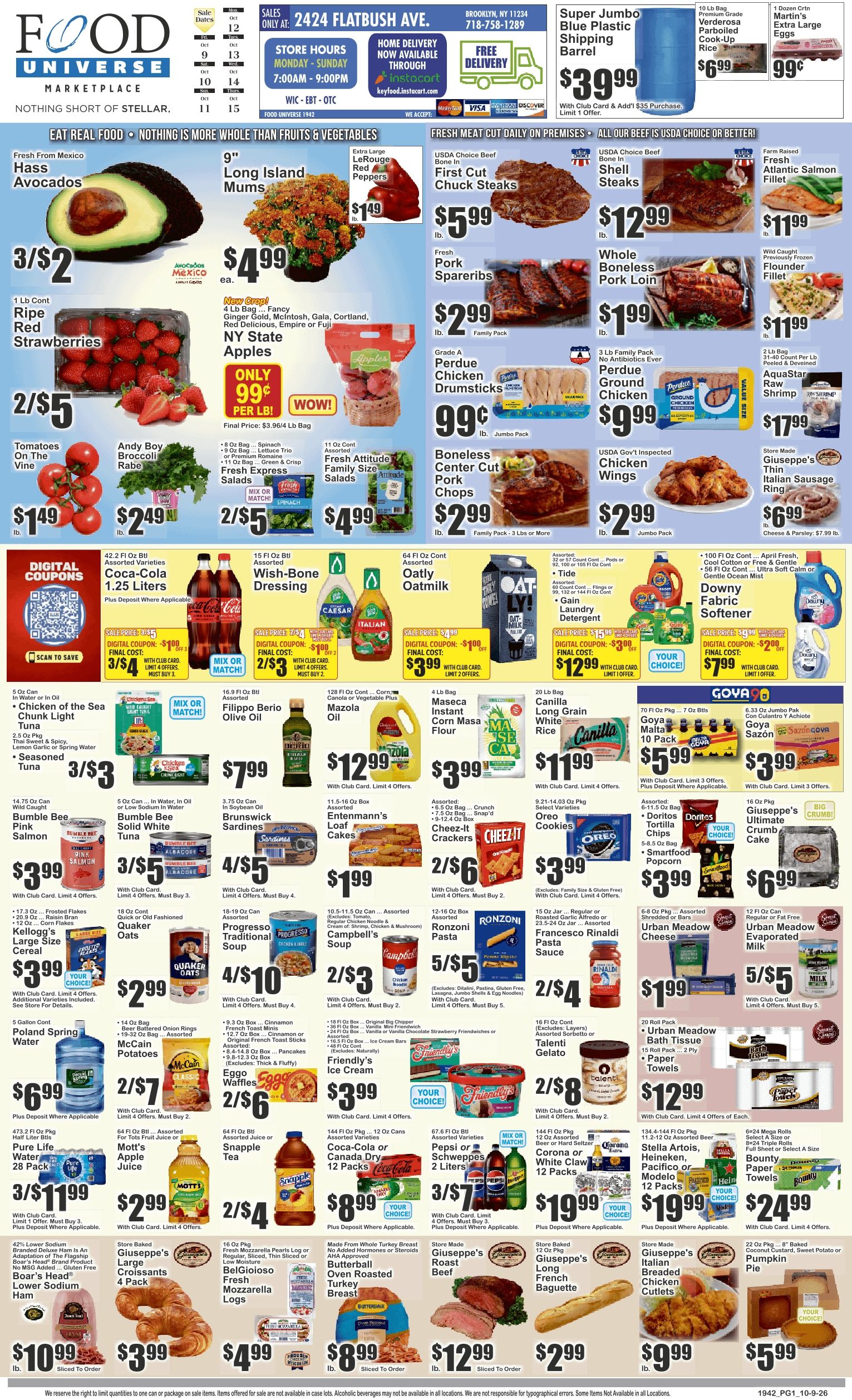 Food Universe (2424 Flatbush Ave., Brooklyn, NY) Weekly Ad October 9 - 15, 2026