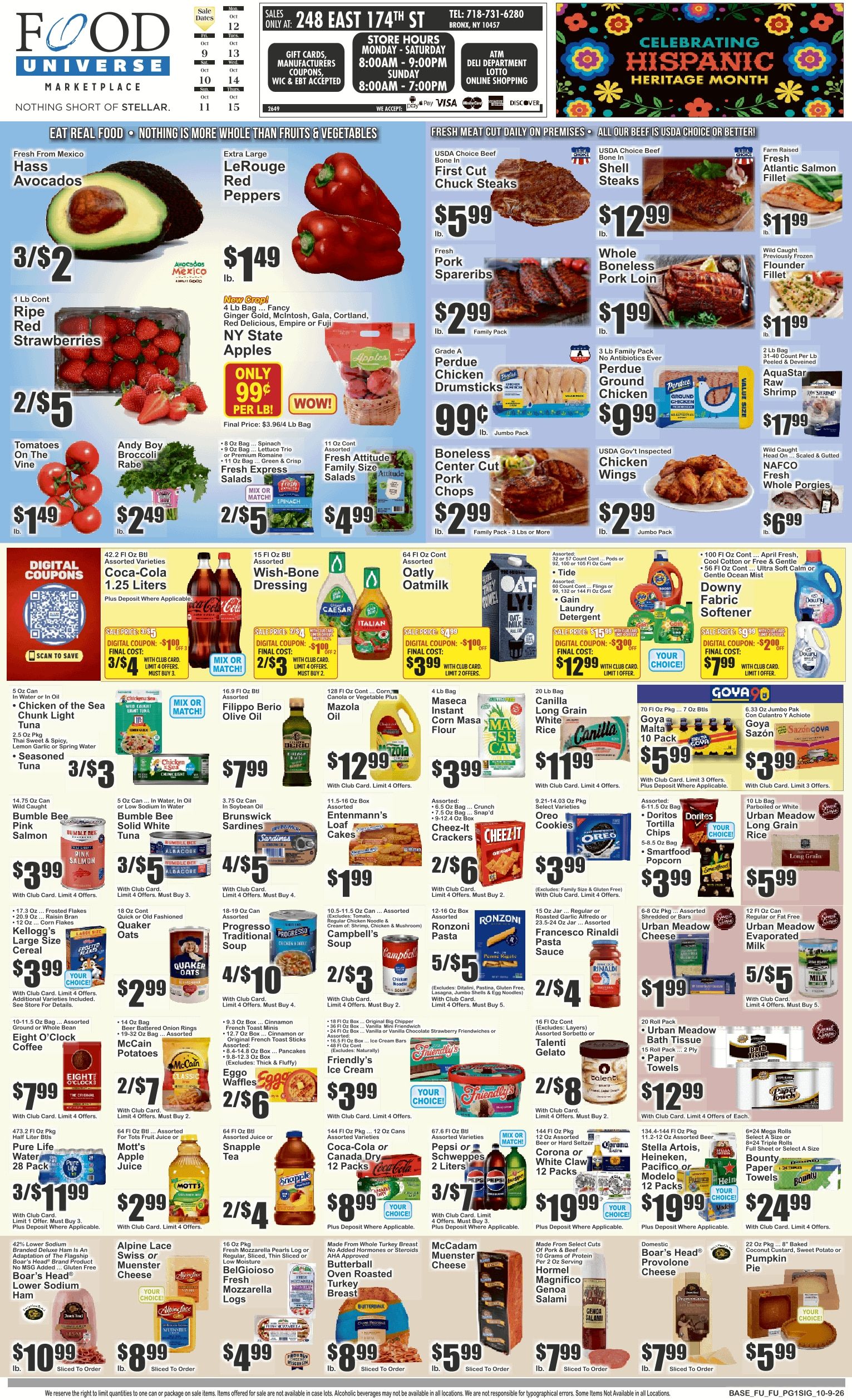 Food Universe (248 East 174th Street, Bronx, NY) Weekly Ad October 9 - 15, 2026