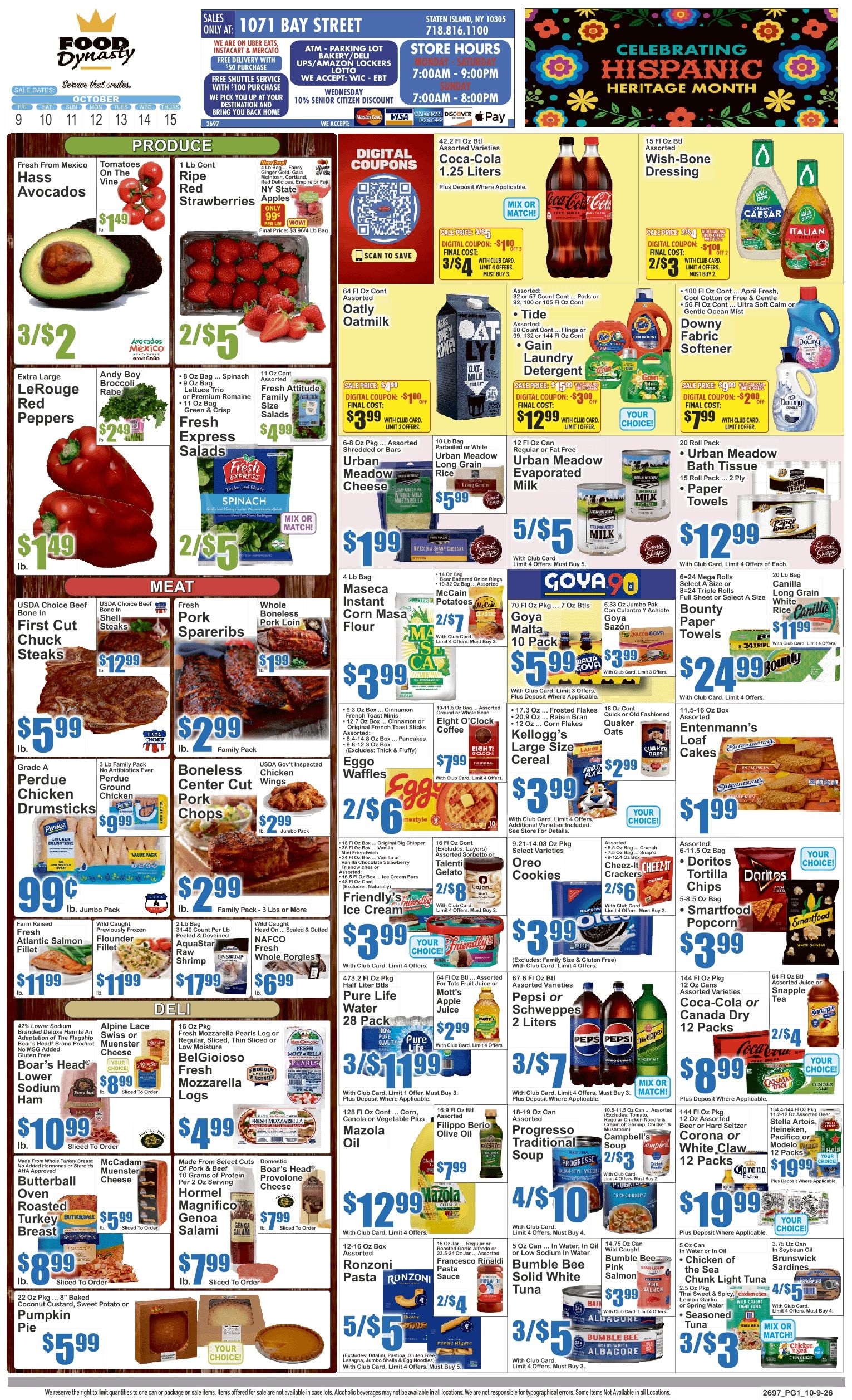 Food Dynasty (Staten Island, NY) Key Food Weekly Ad October 9 - 15, 2026