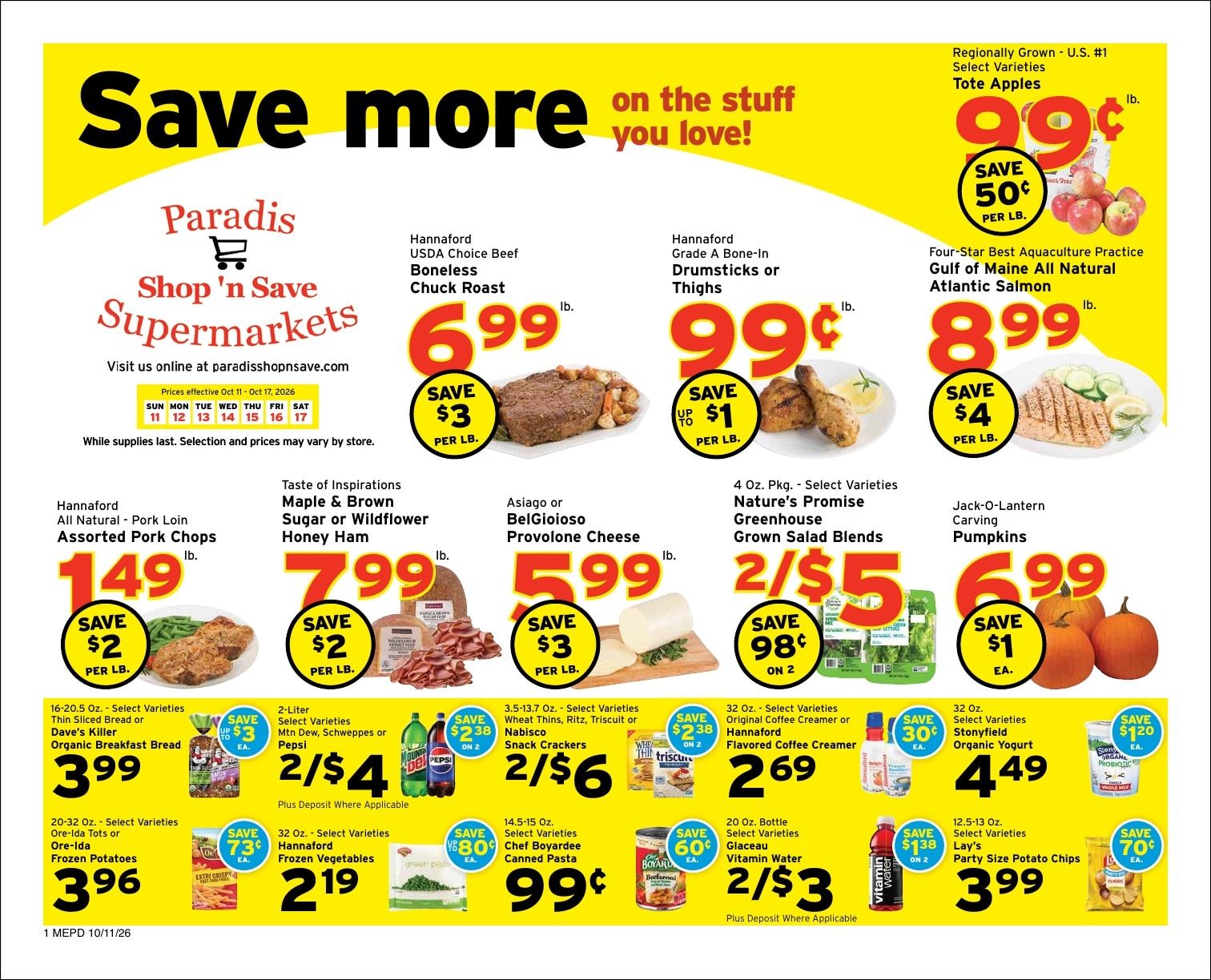 Paradis Shop'n Save Weekly Ad October 11 - 17, 2026