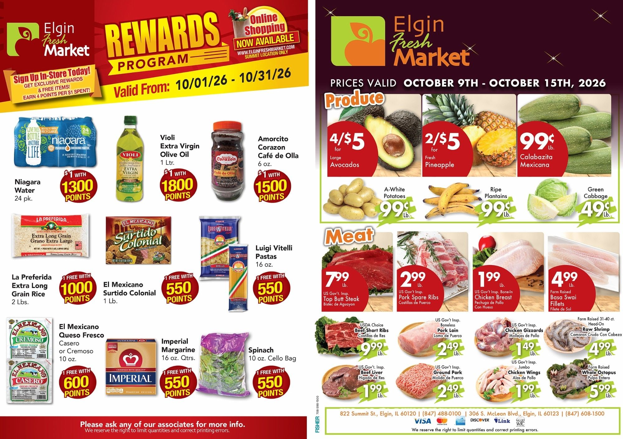 Elgin Fresh Market Weekly Ad October 8 - 14, 2026