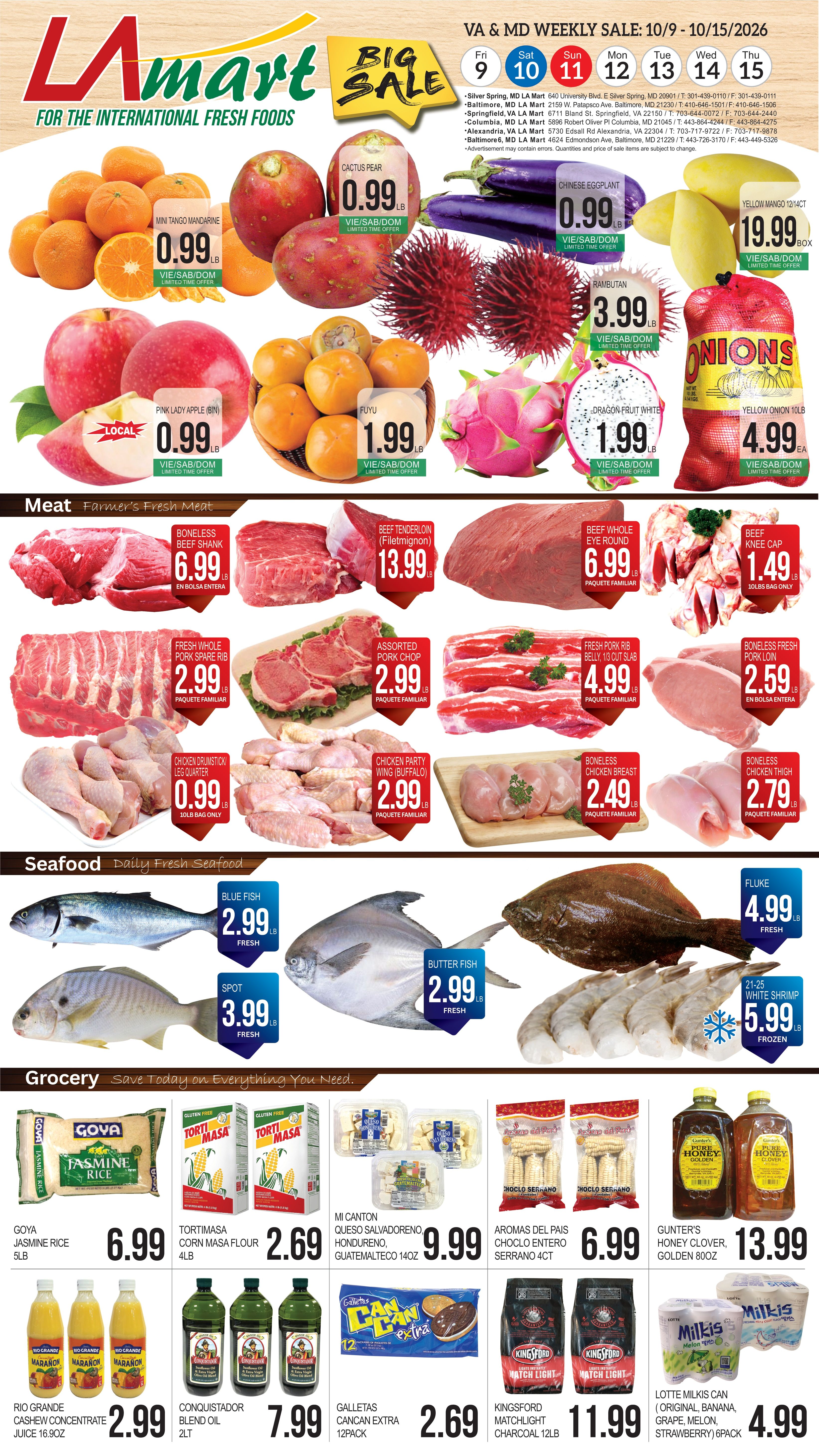 LA Mart Hispanic Weekly Ad October 9 - 15, 2026