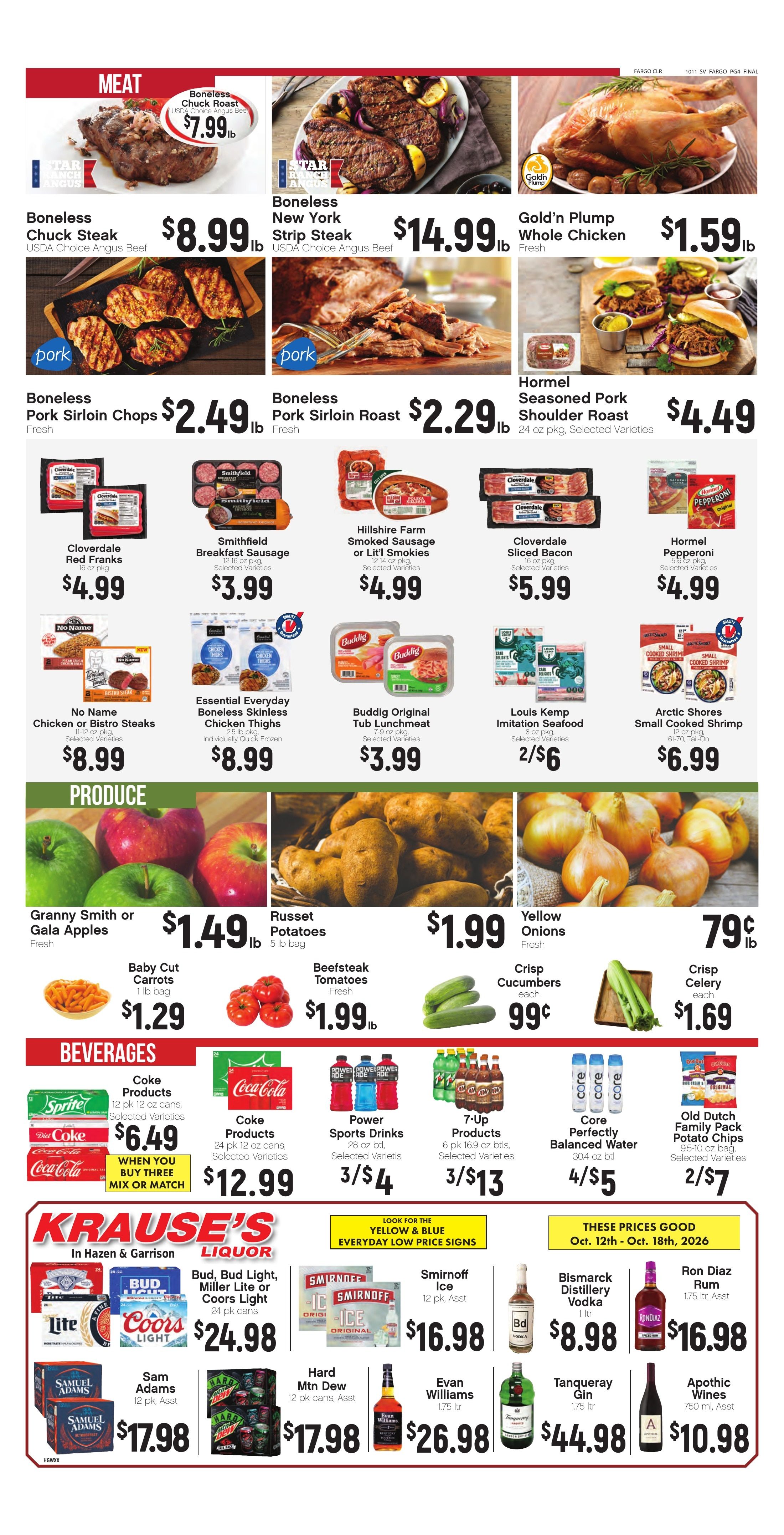 Krause's SuperValu Weekly Ad October 12 - 18, 2026