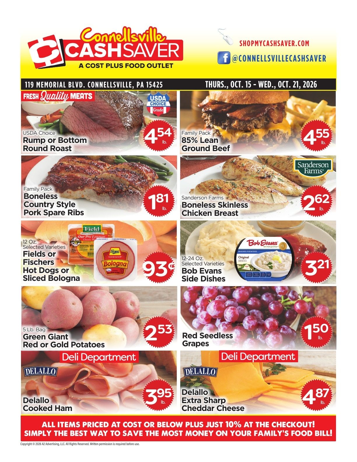 Cash Saver Connellsville Weekly Ad October 15 - 21, 2026