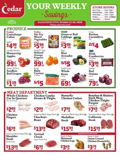 Cedar Market Weekly Ad October 15 - 16, 2026