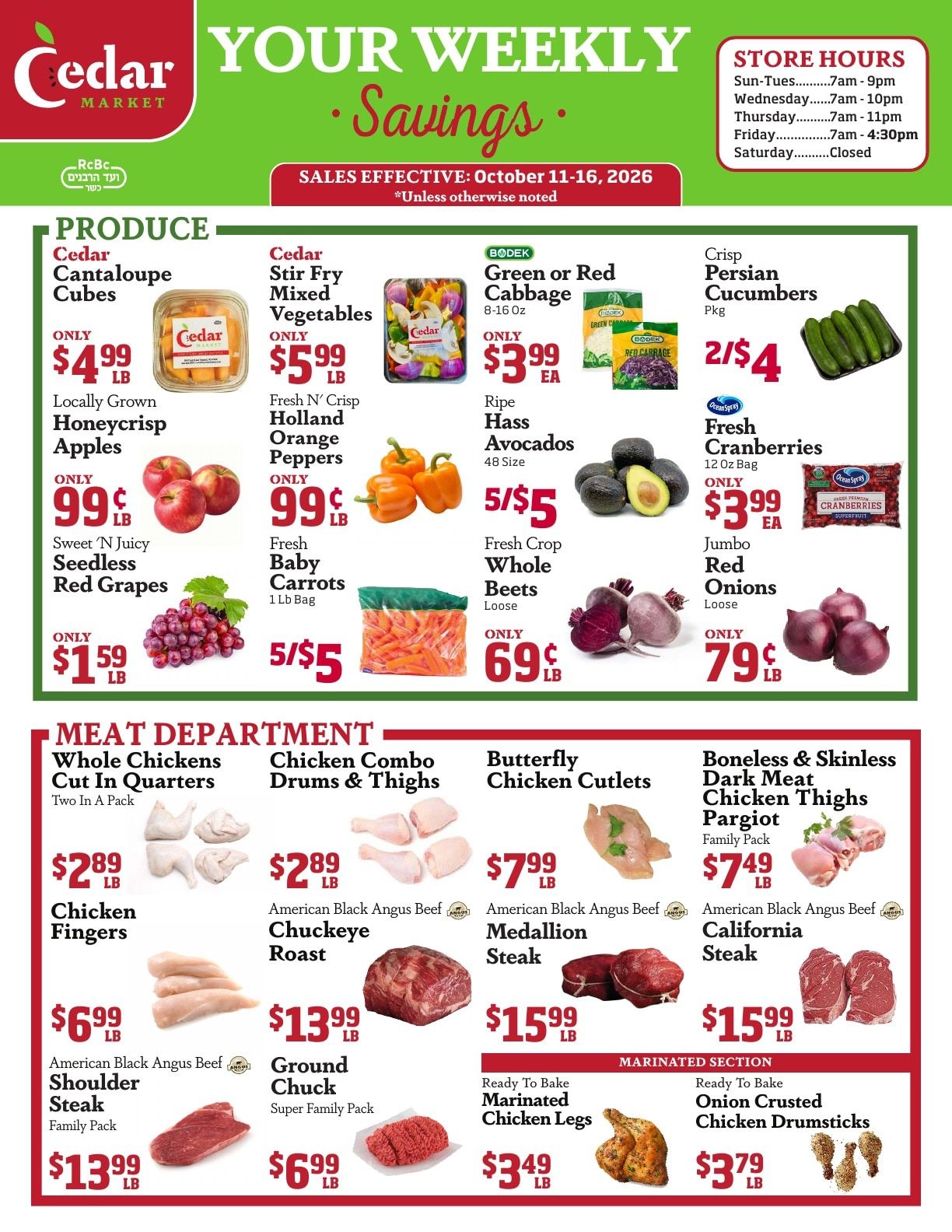 Cedar Market Weekly Ad October 15 - 16, 2026