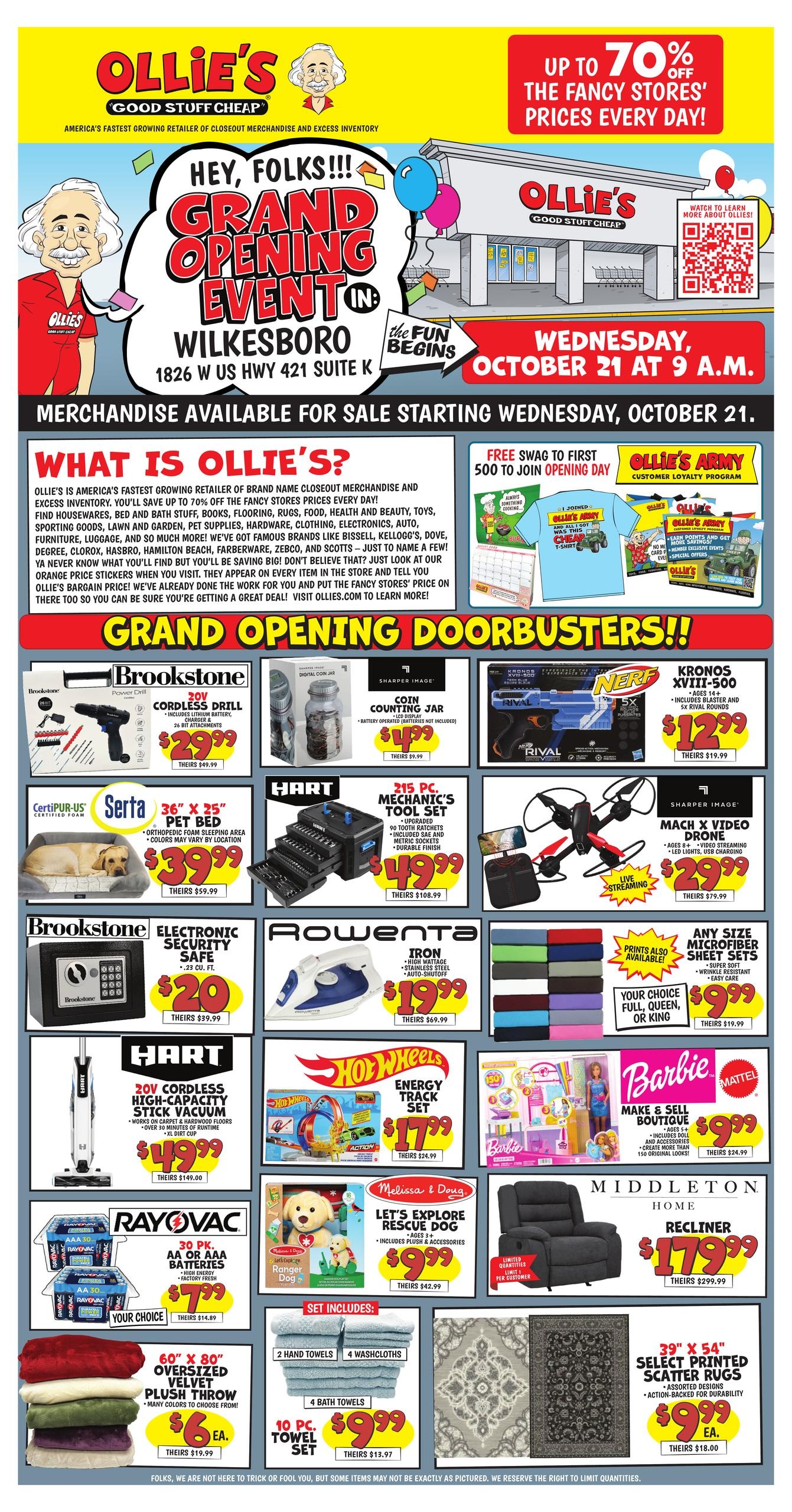Ollie's Bargain Outlet (Glen Alpine Area, NC) Weekly Ad October 21 - November 9, 2026