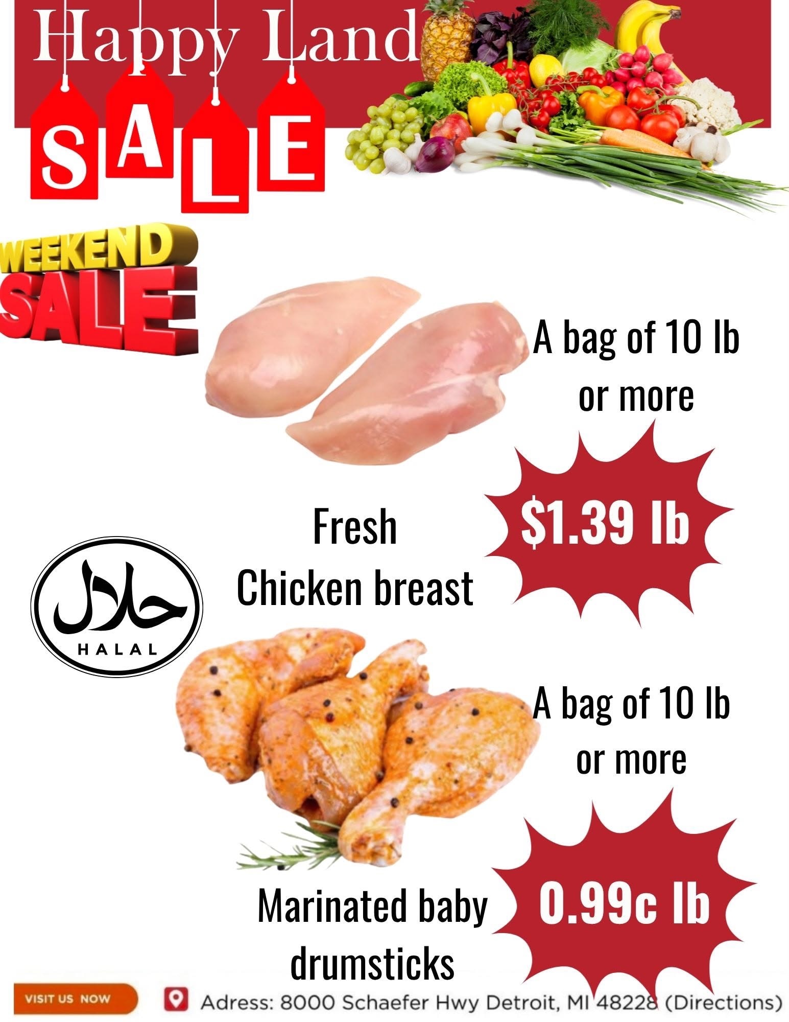 Happy Land Market (8000 Schaefer Highway, Detroit, MI) Weekly Ad October 10 - 10, 2026