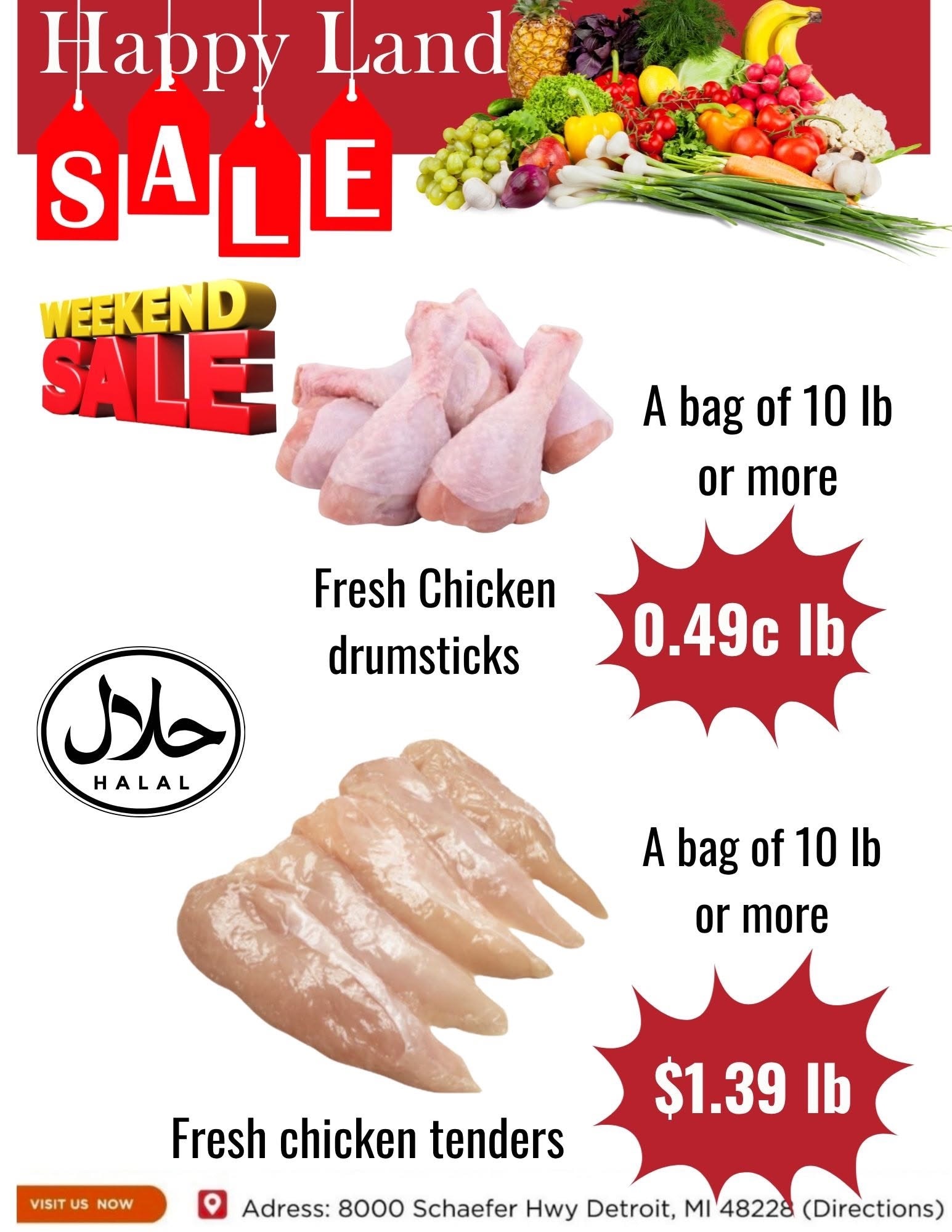 Happy Land Market (8000 Schaefer Highway, Detroit, MI) Weekly Ad October 10 - 10, 2026