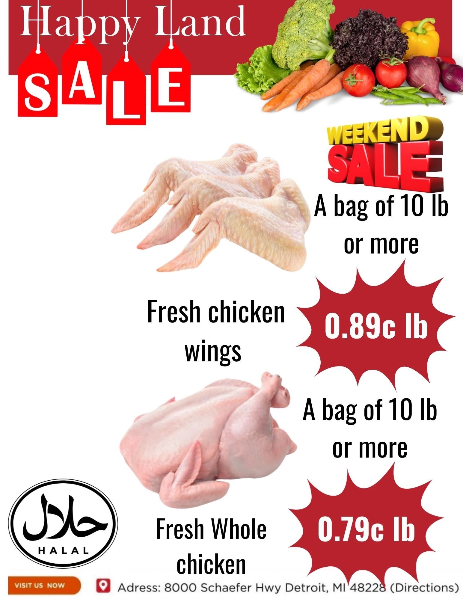 Happy Land Market (8000 Schaefer Highway, Detroit, MI) Weekly Ad October 10 - 10, 2026