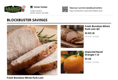 E.M. Heath Supermarket Weekly Ad October 10 - 16, 2026