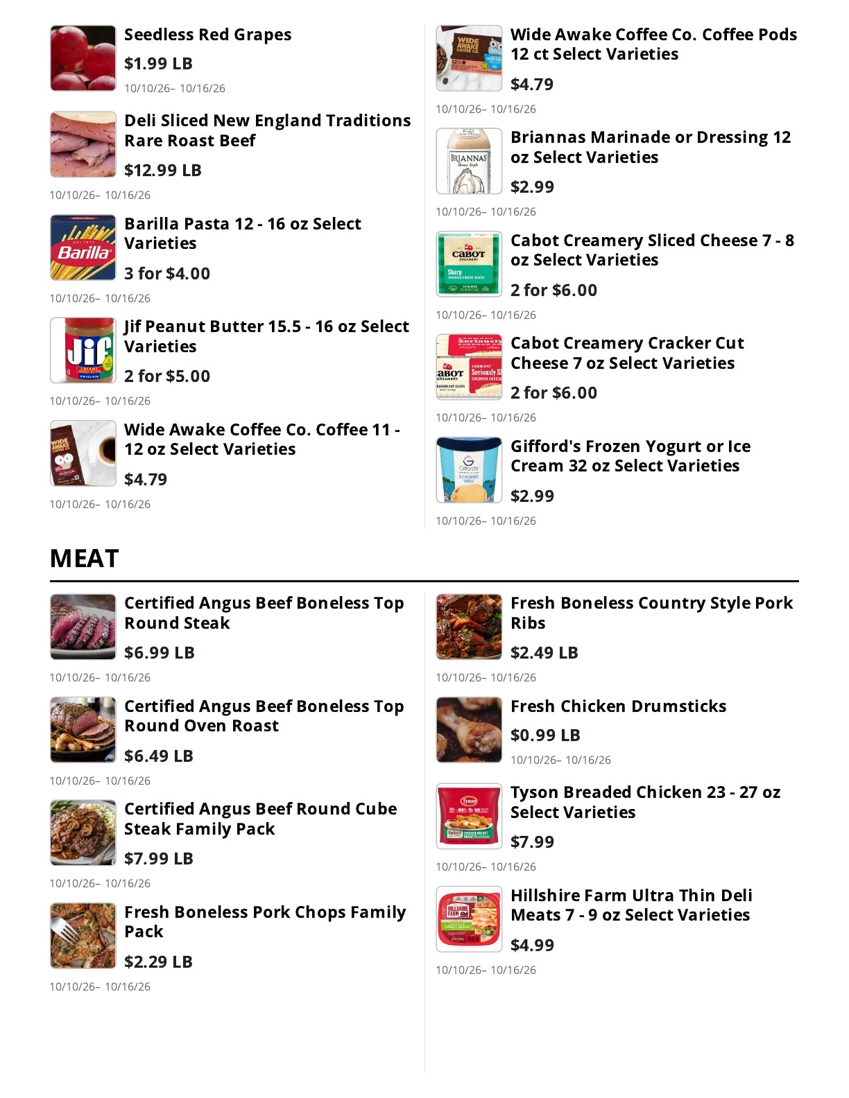 E.M. Heath Supermarket Weekly Ad October 10 - 16, 2026