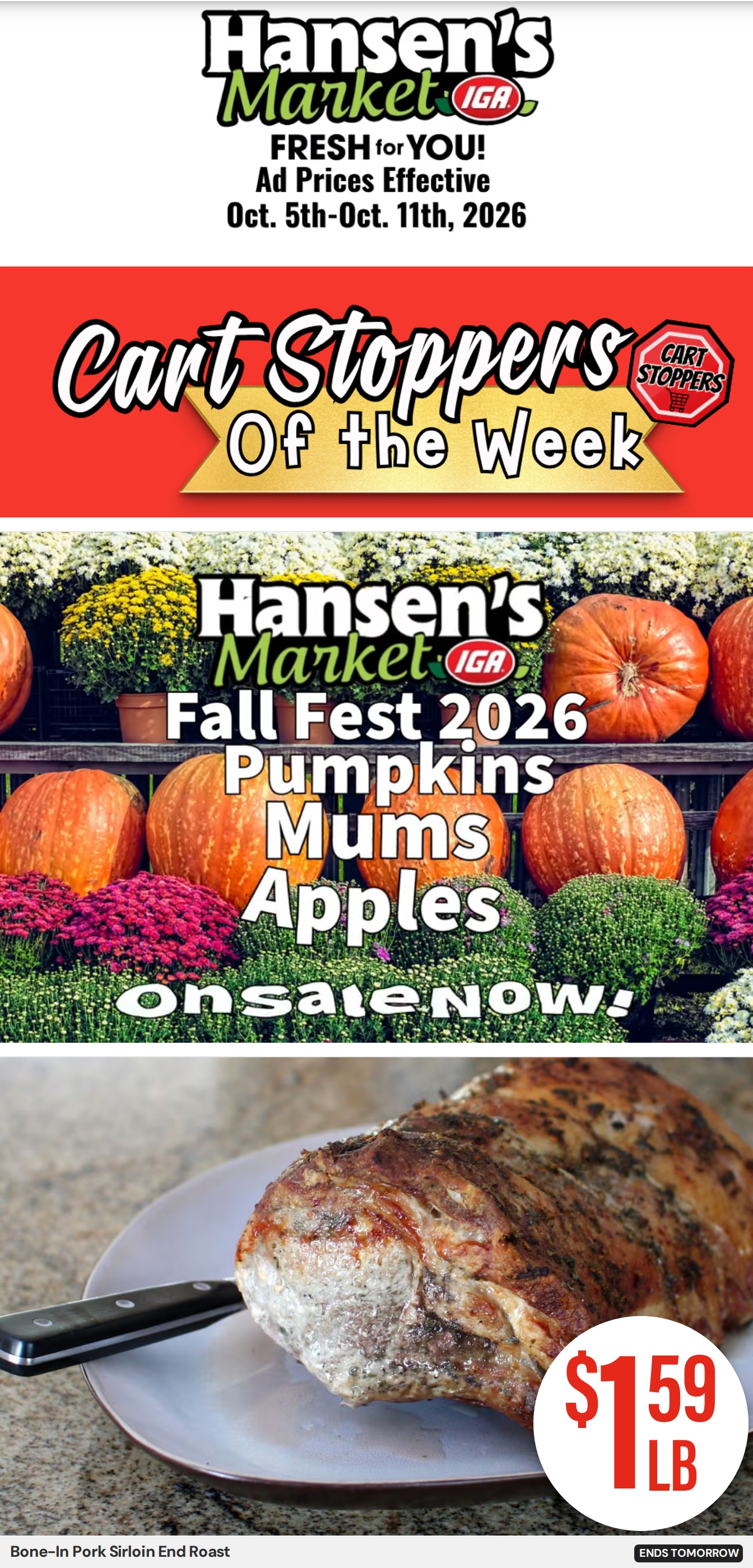 Hansen's IGA Wisconsin (Cashton, WI) Weekly Ad October 5 - 11, 2026
