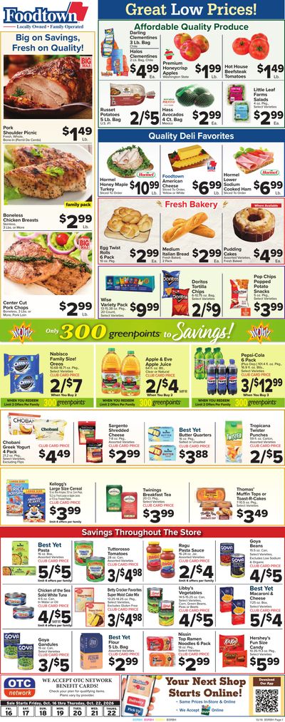 Foodtown Weekly Ad October 16 - 22, 2026