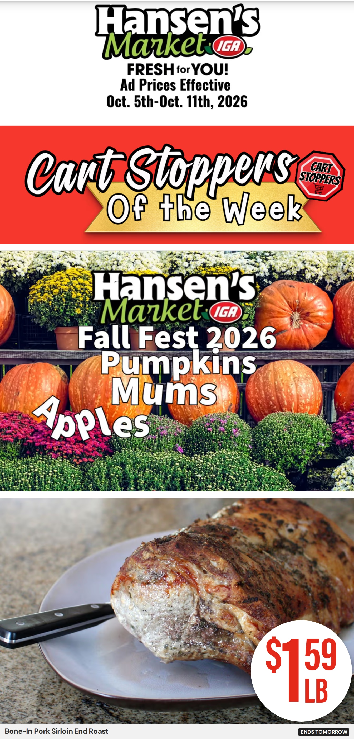 Hansen's IGA Wisconsin Weekly Ad October 5 - 11, 2026