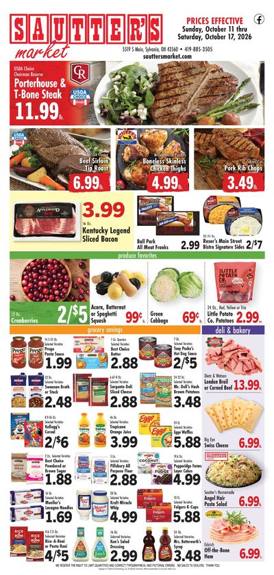 Sautter's Market Weekly Ad October 11 - 17, 2026