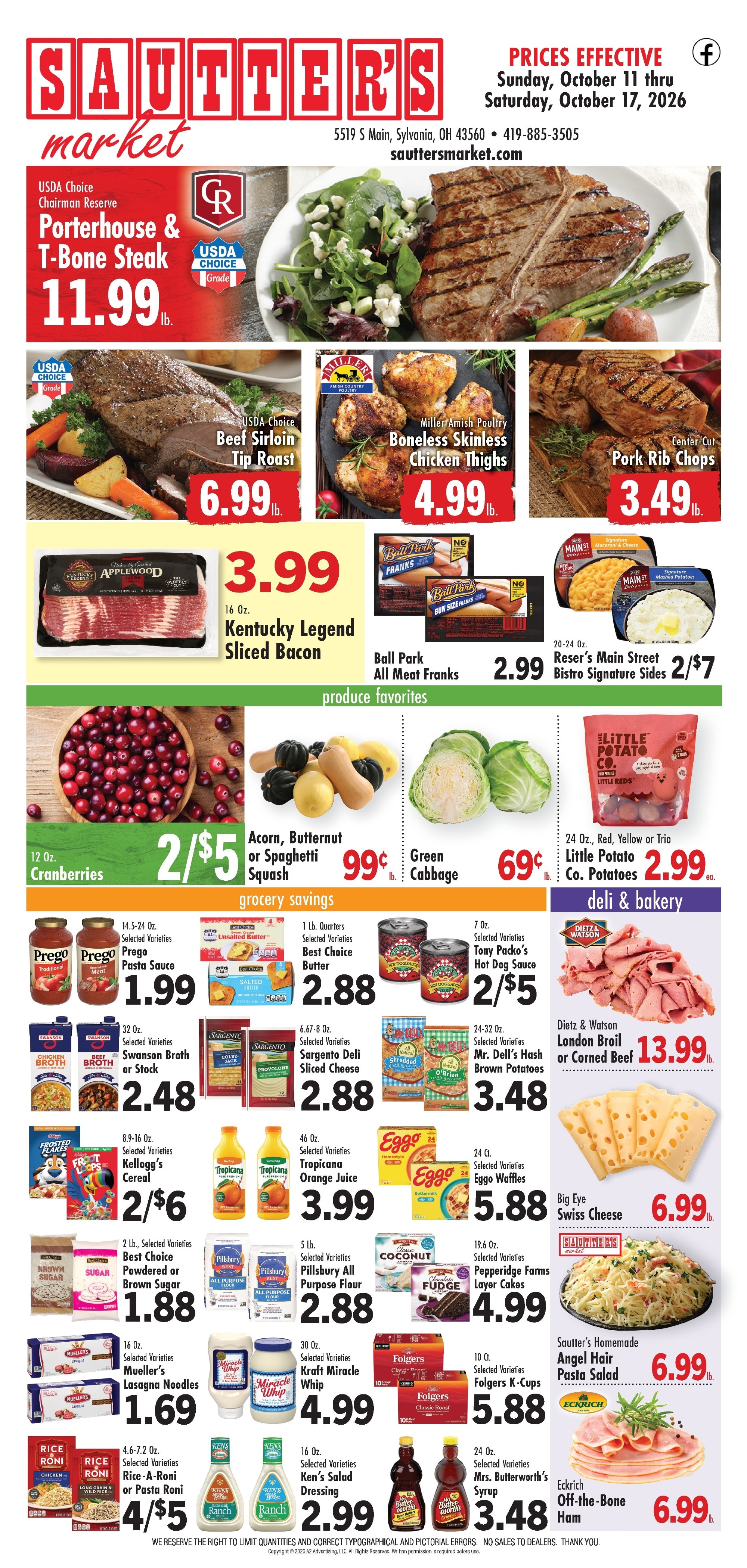 Sautter's Market Weekly Ad October 11 - 17, 2026