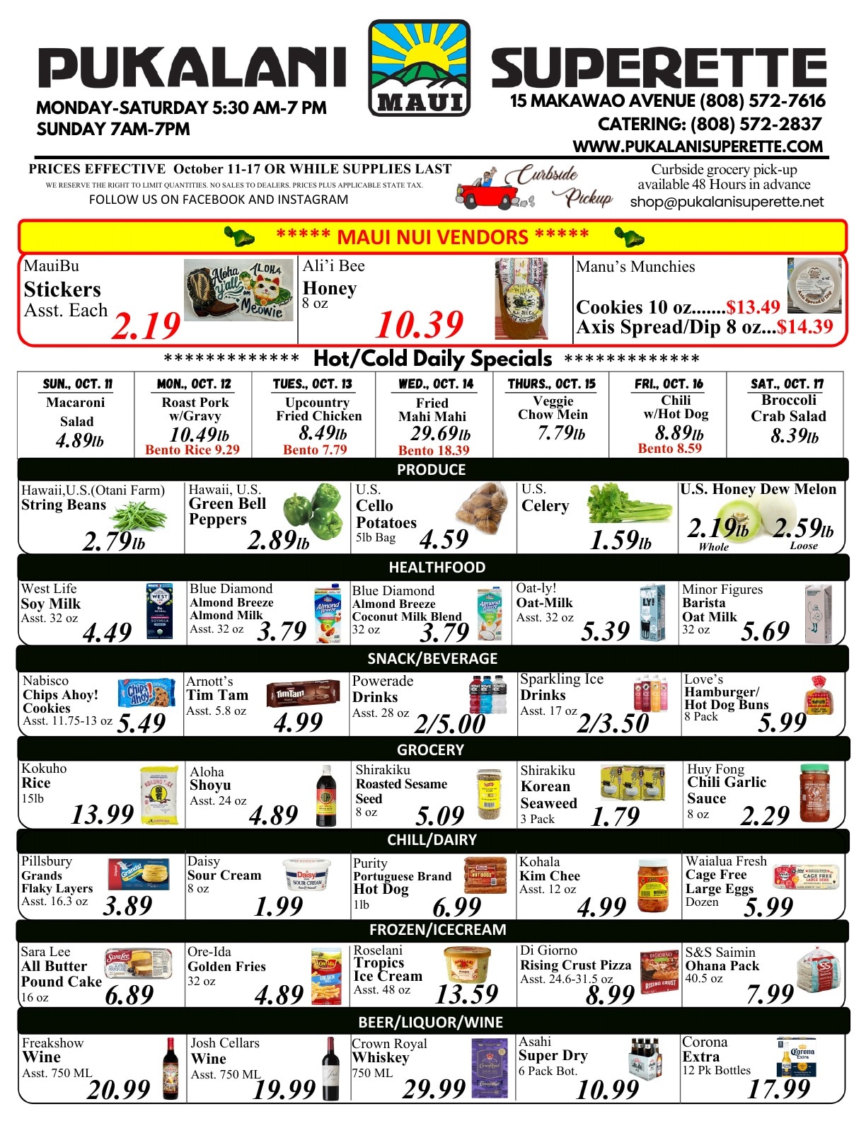 Pukalani Superette Weekly Ad October 11 - 17, 2026