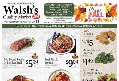 Walsh's Quality Market IGA Weekly Ad October 11 - 17, 2026
