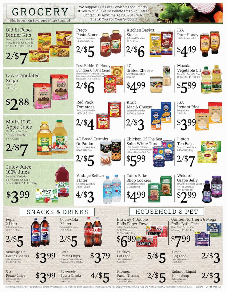 Walsh's Quality Market IGA Weekly Ad October 11 - 17, 2026
