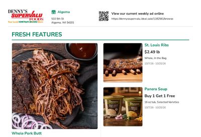 Denny's SuperValu (Algoma, WI) Weekly Ad October 7 - 20, 2026