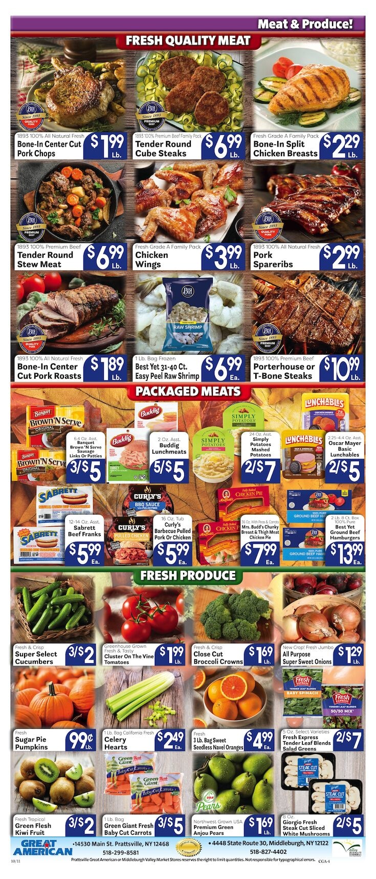 Valley Market and Jim's Great American Weekly Ad October 11 - 17, 2026