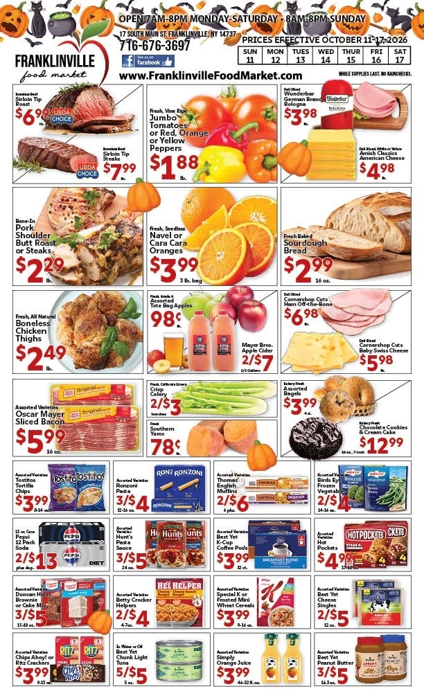 Franklinville Food Market Weekly Ad October 11 - 17, 2026