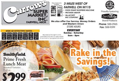 Carrow's Supermarket Weekly Ad October 11 - 17, 2026