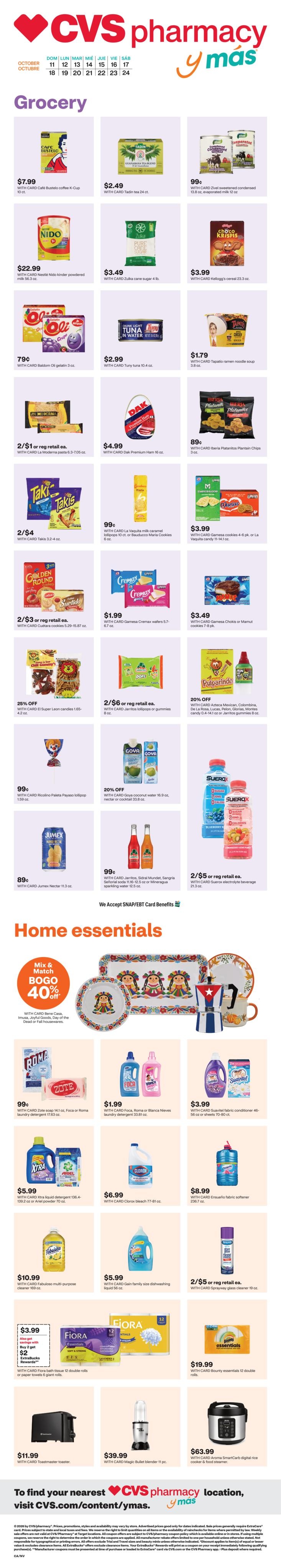 CVS Pharmacy (Acton Area, CA) y más Weekly Ad October 11 - 24, 2026