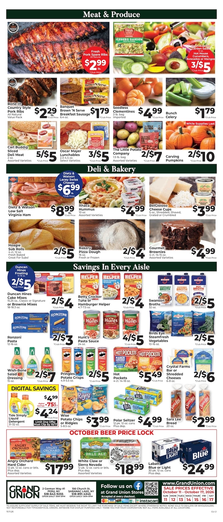 Grand Union (New York) Weekly Ad October 11 - 17, 2026