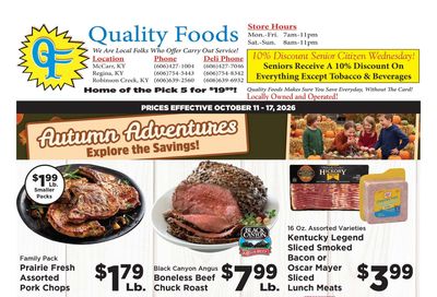 Quality Foods - Buskirk Autumn Adventures Explore The Savings! Weekly Ad October 11 - 17, 2026