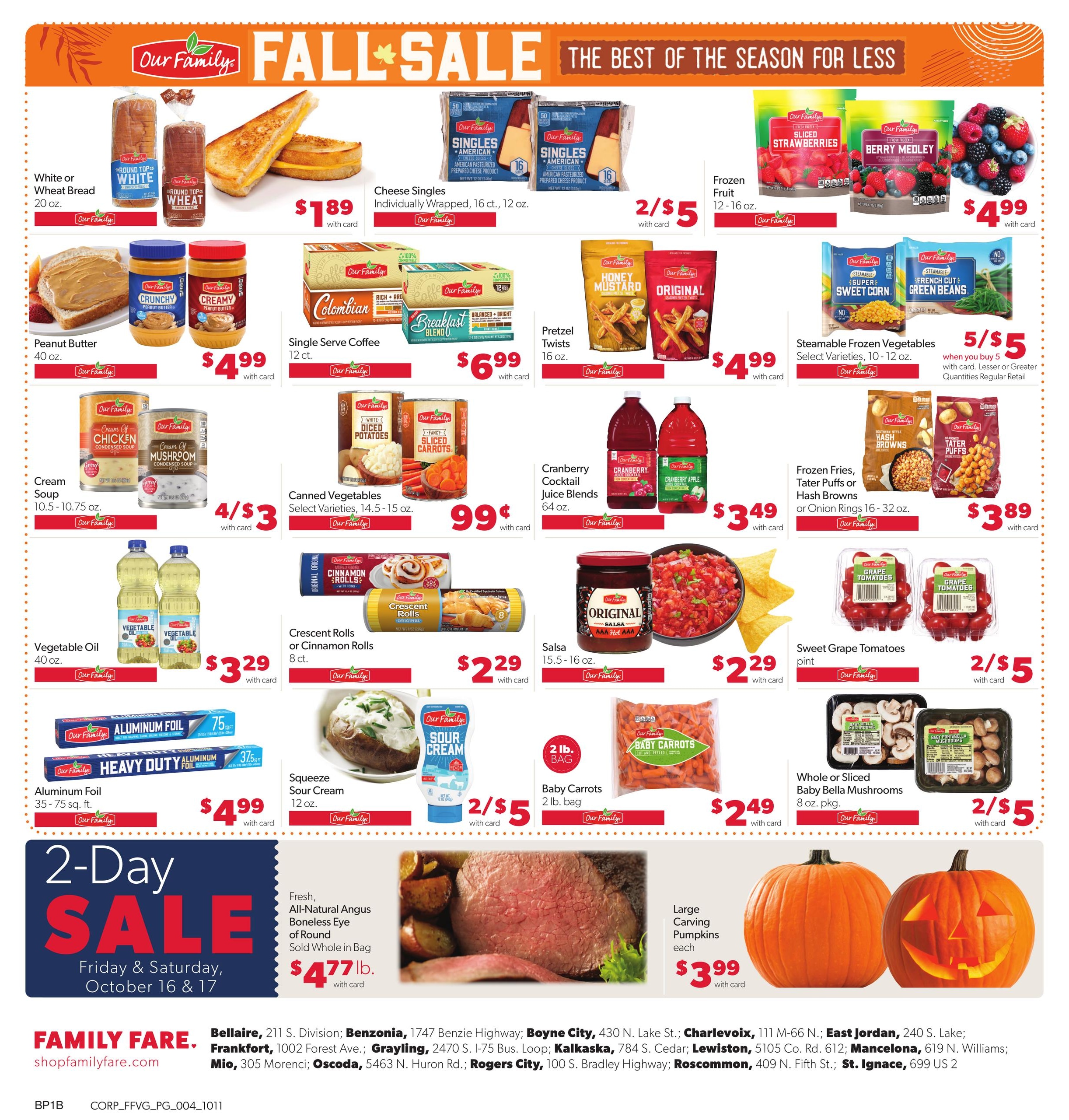 Family Fare (Kinross Area, MI) Weekly Ad October 11 - 17, 2026