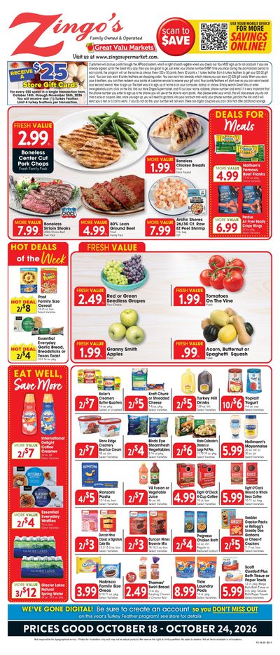 Zingo's Supermarket Weekly Ad October 18 - 24, 2026