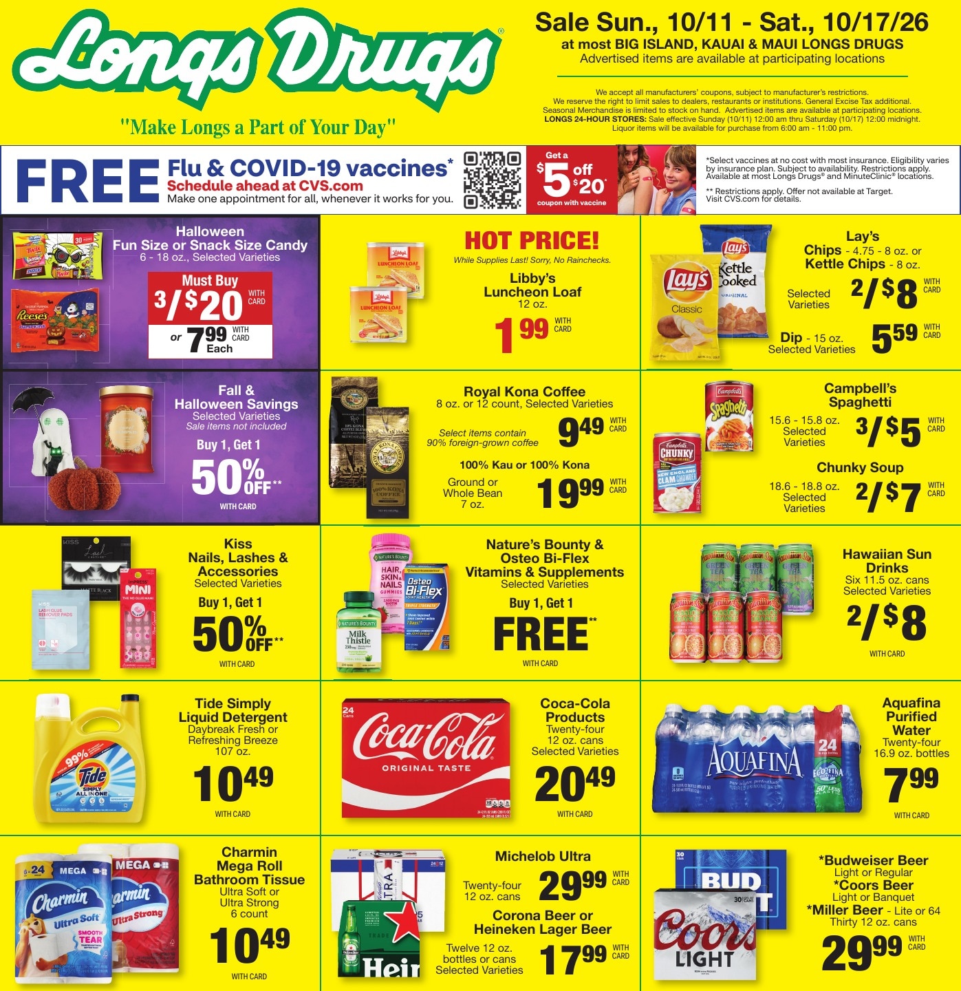 Longs Drugs Maui and Kauai Weekly Ad October 11 - 17, 2026