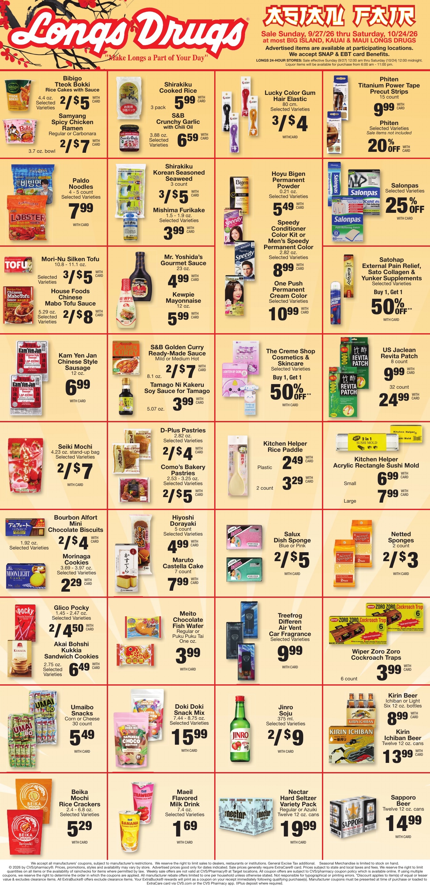 Longs Drugs Maui and Kauai Weekly Ad October 11 - 17, 2026