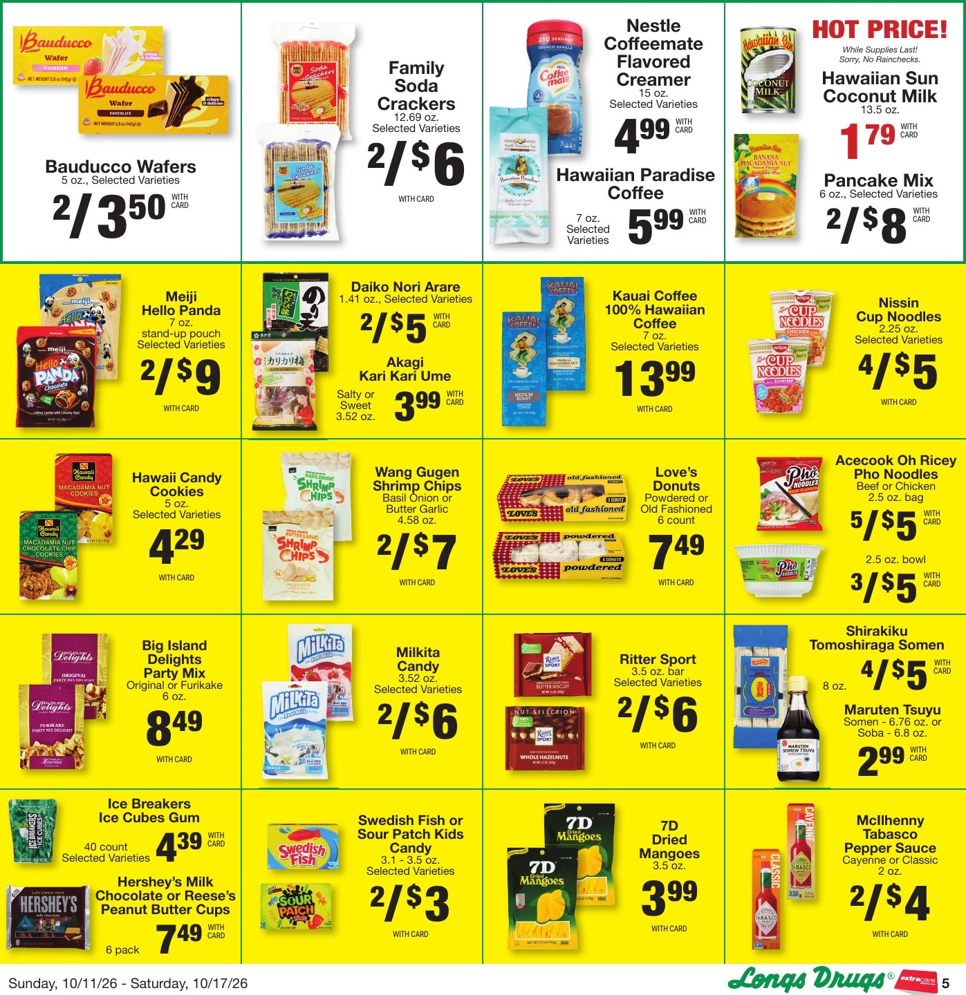 Longs Drugs Maui and Kauai Weekly Ad October 11 - 17, 2026